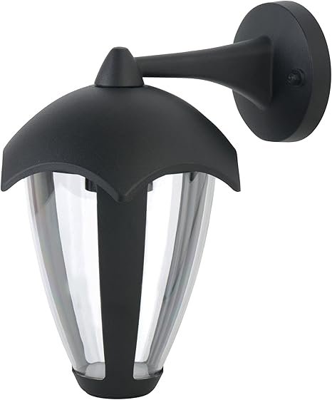 Outdoor Wall Security Lantern Light , Matt Black Die-cast Aluminum, IP54 Weatherproof Rated, Exterior Lighting Main Powered, Front Door, Porch, Garden with one E27 Bulb, Included SANSSM)