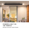 Infrared wall or ceiling Radiant heater 2400W IP44 Remote Control Black Finish